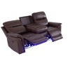 MAYEERTY Power Reclining Sofa, Electric 3-Seat Breathable Leather Recliner with USB Charging, Reversible Table & LED for Living Room, Reddish Brown - 4 of 4