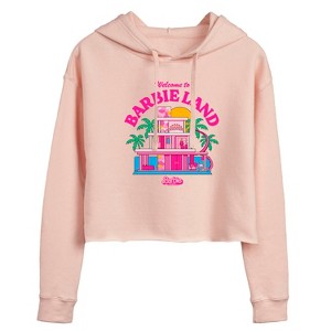 Women's - Barbie - Welcome To Barbie Land Cropped Graphic Hoodie - 1 of 3