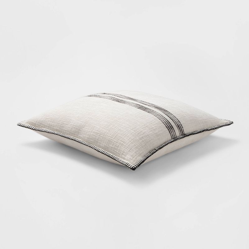 Oversize Woven Striped Square Throw Pillow Cream/Black - Threshold&#8482;, 2 of 5