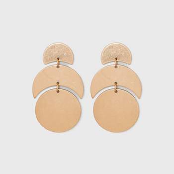 Crescent and Medallion Post Drop Earrings - Universal Thread™ Gold