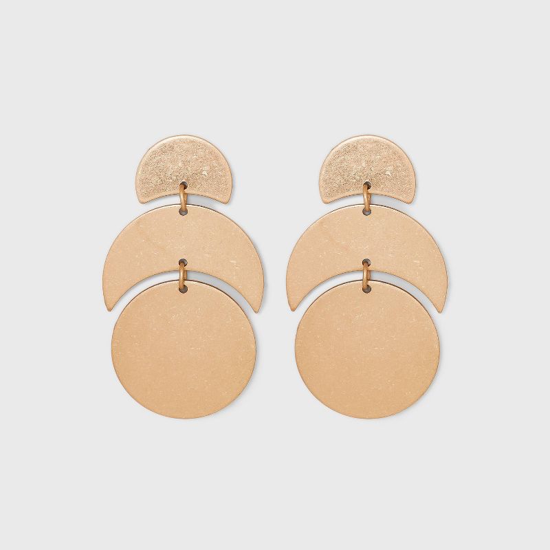 Crescent and Medallion Post Drop Earrings - Universal Thread&#8482; Gold, 1 of 3