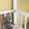 TIRAMISUBEST Double Twin House-Style Floor Bed with Fence, Guardrails, without Door, Wooden House Floor Bed Montessori Bed with Roof Design - 4 of 4