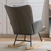 35.5 Inch Rocking Chair Comfy Wingback Glider Rocker with Safe Solid Wood Base for Living Room Bedroom - 4 of 4