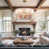 CityFurn 31" 10-Light Alabaster Drum Chandelier 2-Tier Gold Pendant Lights - 4 of 4