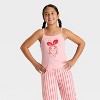 Girls' 2pc The Grinch Cindy Lou Who Christmas Tank and Pants Pajama Set - Pink - 3 of 4