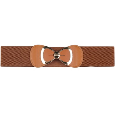 INSPIRE CHIC Women's Bow Buckle Elastic Waist Seal Belts