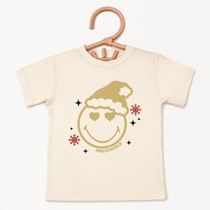SmileyWorld Christmas Heart Eyes - Toddler Short Sleeve Graphic T-Shirt - 1 of 4