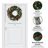 Sullivans Artificial 24" LED Mixed Pine Christmas Wreath with Flocking, Pinecones and Berries, Green, Indoor Christmas Decor - 2 of 4