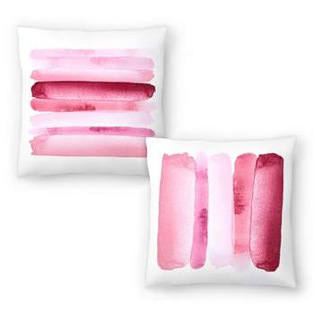 Americanflat Abstract Neutral Move Forward Modern Pink By Amy Brinkman Throw Pillow