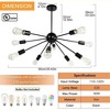 Runesay Chandeliers 10-Light, Modern Pendant Lighting, Vintage Ceiling Light Fixture, Starburst Hanging Light, E26 Base, Black - 2 of 4