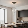 YANSUN 3-Light Pendant Chandelier / Hanging Light with Clear Cylindrical Glass Shades, Metal Black Finish, Adjustable 59in Cord - 3 of 4