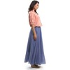 Women's Bohemian Cotton Linen Maxi Skirt - Long Flowy Casual for Summer Beach Holiday Grey - 3 of 4