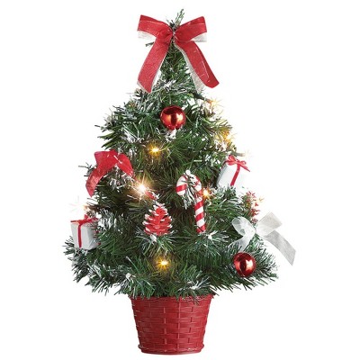 Collections Etc Decorated Prelit Tabletop Christmas Trees
