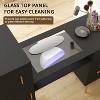 ELECWISH Portable Nail Desk with Drawers, Manicure Table Nail Desk for Nail Teck w/Glass Top and Wrist Rest, Nail Station Desk Metal Handles & Legs - 4 of 4