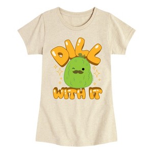 Girls' - Squishmallows - Dill With It Charles Pickle Fitted Short Sleeve Graphic T-Shirt - 1 of 3
