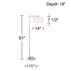 360 Lighting Colby Modern Coastal 61" Tall Standing Floor Lamps Set of 2 Lights Downbridge Task Silver Metal Brushed Nickel Finish Living Room Bedroom - 4 of 4