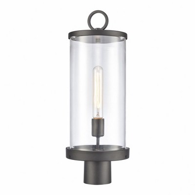 Elk Home Hopkins 1 - Light Post Light in  Charcoal Black