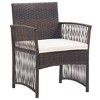 vidaXL Patio Armchairs with Cushions 2 pcs Brown Poly Rattan - 2 of 4
