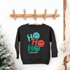 SmileyWorld Ho Ho Ho Stacked - Toddler Graphic Sweatshirt and Youth Graphic Sweatshirt - 3 of 4
