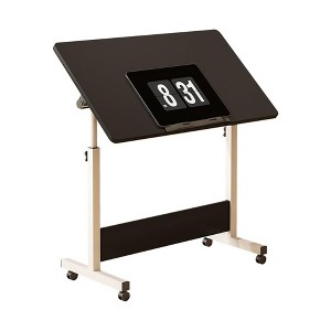 ODK Standing Height Adjustable Computer Desk with Wheels Mobile Computer Table Sit Stand Up for Work Office Home, Ergonomic Rising Computer Table - 1 of 4