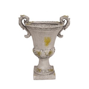Syemin Planter, Antique Urn Style Planter, Elegant Decorative Flower Pot for Garden, Patio, Porch, Gray, 15.5"*11.25"*19.25" - 1 of 4