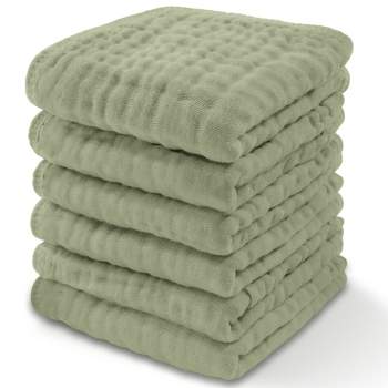 Baby Boys' 6pk Knit Wash Bath Towel - Cloud Island™ Olive Green : Target