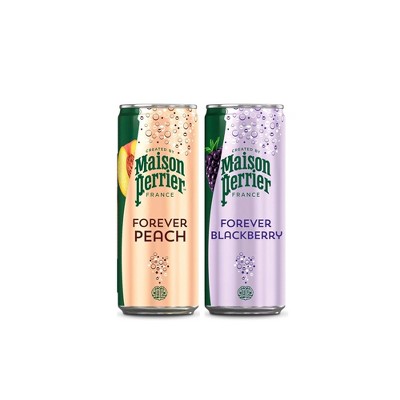 Maison Perrier Forever Mix Pack, Blackberry & Peach - 11.15 Fl Oz Can (Pack of 48)