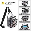 Luupatchy Waterproof Clear Crossbody Bag - Adjustable Strap, Multi-Pocket for Events/Concert, Black - 3 of 4