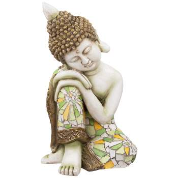 Northlight Resting Mosaic Buddha Outdoor Ceramic Garden Statue - 17"