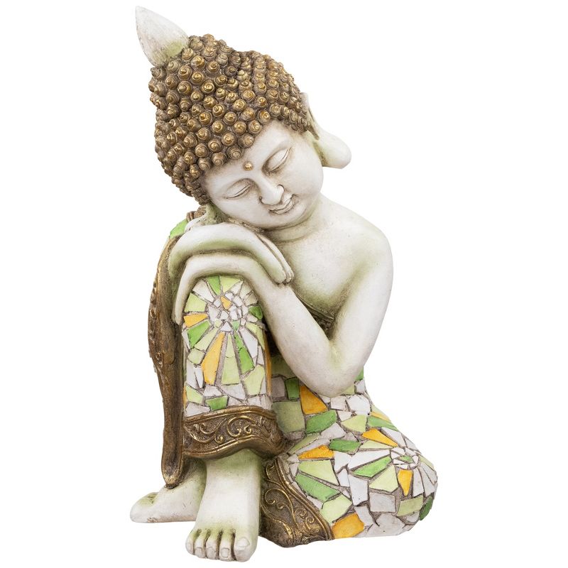 Northlight Resting Mosaic Buddha Outdoor Ceramic Garden Statue - 17", 1 of 8