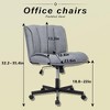 ALEXOUN Armless Desk Chairs with Wheels,Adjustable High,Comfy Cross Legged Swivel Vanity Chair with Back,Cute Home Chair,for Office,Vanity Desk - 3 of 4