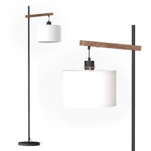 Dexmalle 61" Wood Arched Floor Lamp With Pedal Switch - 1 of 4