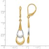 Black Bow Jewelry Polished Two Tone Triple Teardrop Dangle Earrings in 14k Gold, 41mm - 4 of 4
