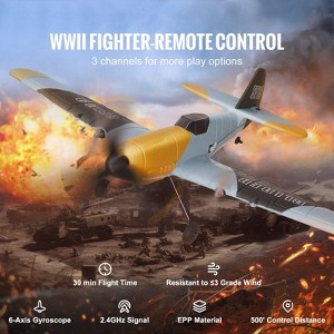 2.4GHz 3-Channel RC Plane with 6-Axis Gyro, WWII Fighter Style - 1 of 4