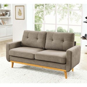 Kumasinova 67.7" Modern Loveseat Sofa,Upholstered Sofa Couch with Tapered Solid Wood Legs,Tufted Polyester Fabric Lounge Sofa for Living Room - 1 of 4