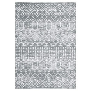 Washable Modern Farmhouse Area Rug for Living Room Bedroom, Ultra Thin Non Slip Stripped Lines Print Dining Room Carpet for Home Office - 1 of 4