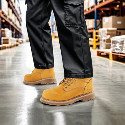 VEVOR Steel Toe Work Boots, Waterproof Work Boots for Men, Slip-Resistant Work Boot, Lightweight and Breathable, Brown Yellow - image 2