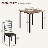 3-Piece Small Dining Table Set Kitchen Table and 2 Upholstered Chairs,Table Set Home Furniture Modern Chairs with Metal Legs - 3 of 4