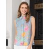 INSPIRE CHIC Women's Sleeveless Pointed Collar Floral Button Down Summer Casual Blouse - 2 of 4