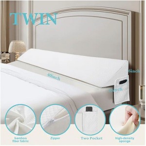 PAGED 193CM Bed Pillow, Wedge Pillow with Storage Pocket, Foam Filling and Removable Cover, Pillow for Bed and Reading - 1 of 4