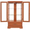 FURNIinspire Utility Storage Cabinets Glass Cabinet, Standing Display Cabinet, Modern Showcase with Glass Shelves, Drawer, Brown, 11.81"*25.98"*47.44" - 2 of 4