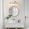 POWLIG 16.9-in 3-Light Chrome Dimmable Transitional Vanity Light with Square Crystal Shade - 2 of 4