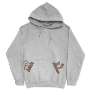 Sea Otter Adult Hoodie Funny Cute Pocket Graphic Swimming Otter Hooded Sweatshirt - Crazy Dog Hoodie - 1 of 4