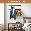Coat Rack, Hall Tree with Shoe Storage Bench, Entryway Bench with Shoe Storage, 3-in-1, Steel Frame, for Entryway - 3 of 4