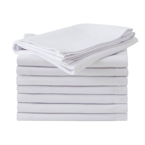 Intedge White 50/50 Polycotton Blend Cloth Napkins, 20 x 20 - 12/Pack