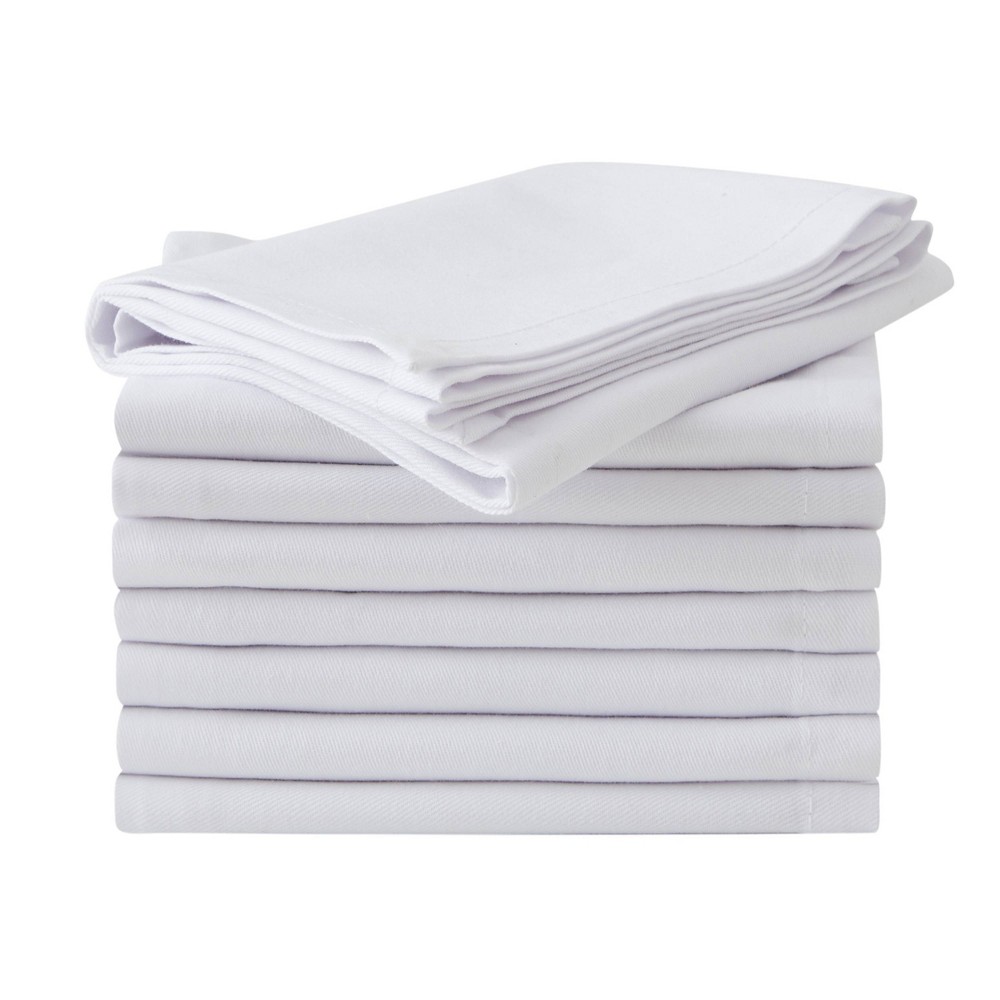 Photos - Tablecloth / Napkin Teflon 8pk Cotton Eco Elite Napkins White