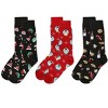 MeMoi Men's 3 Pair Pack Holiday Novelty Crew Socks Black 10-13 - 3 of 4