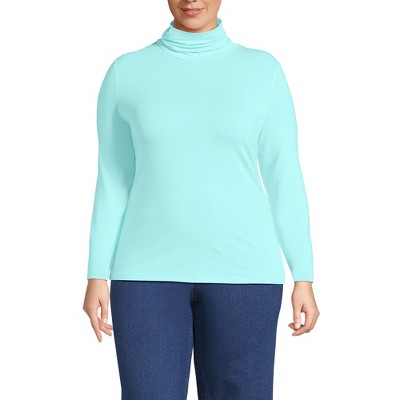 Lands' End Women's Lightweight Jersey Skimming Long Sleeve Turtleneck