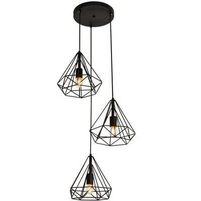 Jago Black Aluminum 3-Light Adjustable Pendant