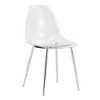 NicBex Armless Transparent Dining Chairs Set of 6 Accent Plastic Shell Chairs with Metal Legs - 4 of 4